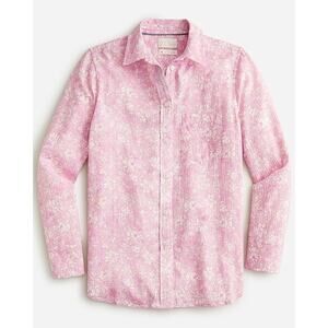 J. Crew Pink + White Floral Print Ultimate Everyday Button Up Shirt - Size 4